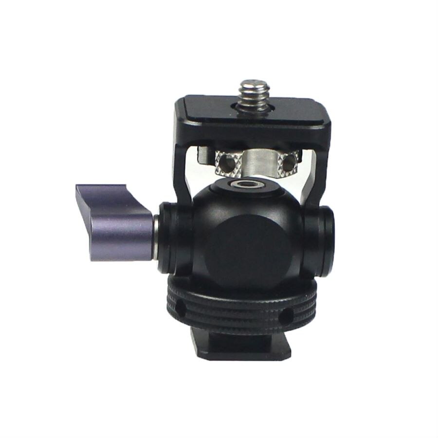 Monitor Holder Cold Shoe Mount for DSLR Camera Monitors Microphone Shoe 360 Degree 180 Degree Adjustable Mount Bracket: Purple Handle Screw