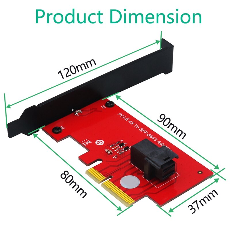 PCI äußern 4,0 X4 Gastgeber Adapter Karte mit SFF-8643 Mini-SAS HD 36Stift Stecker für U.2 (SFF-8639) PCIe-NVMe SSD