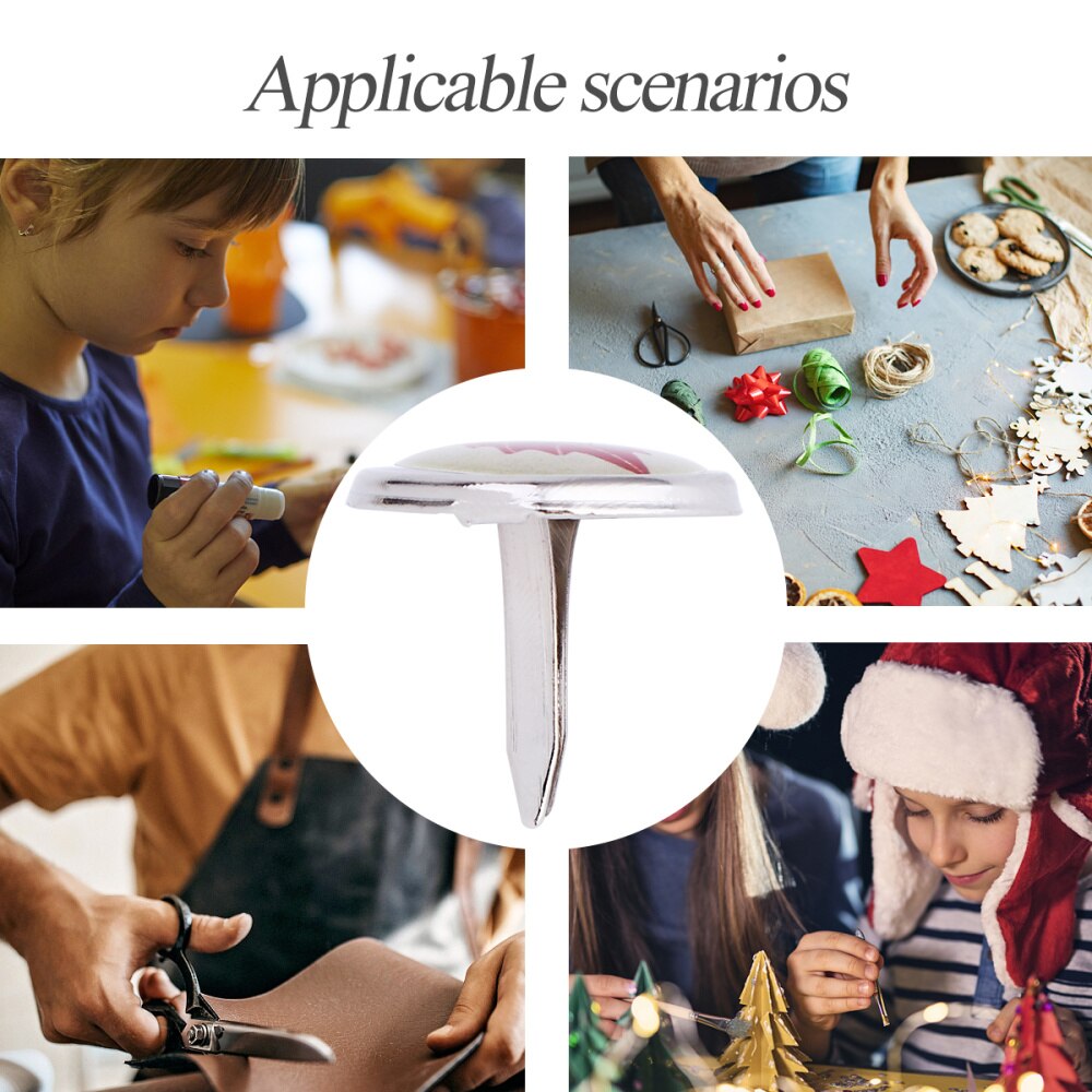 50pcs Round Paper Fasteners Delicate Brad Fastener for Diy Photo Album