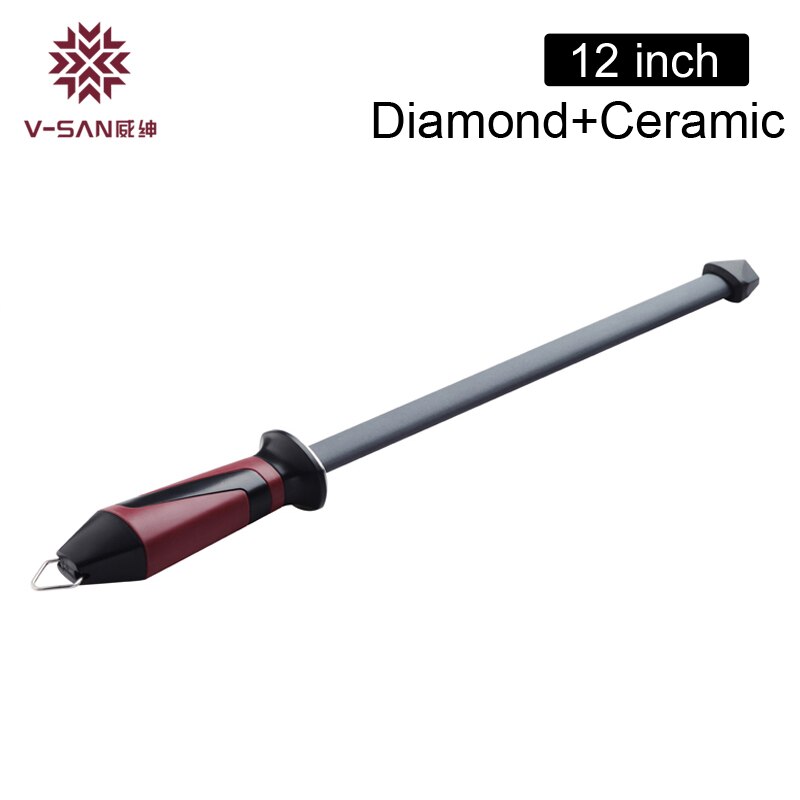 V-san køkkenknivslibestang med komfortabelt håndtag keramisk højtydende slibeværktøj  -tv1703 musats: Default Title