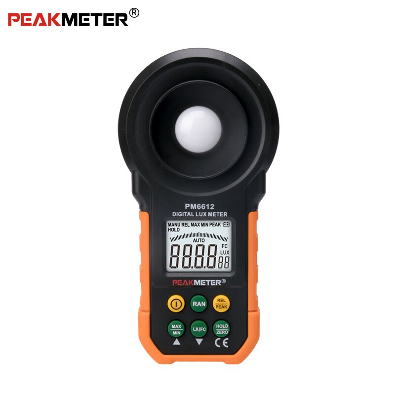 Peakmeter MS6612 (0.01lux/0.01FC Resolutie) Digitale Lux Light Meter Lumenmeter Lux/FC Meter Luminometer