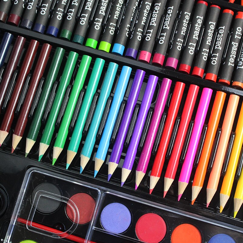 150pcs Children Drawing Set Art School Supplies Painting Set Tools Palette Crayons Markers Brush Pen Painting Tools Kids