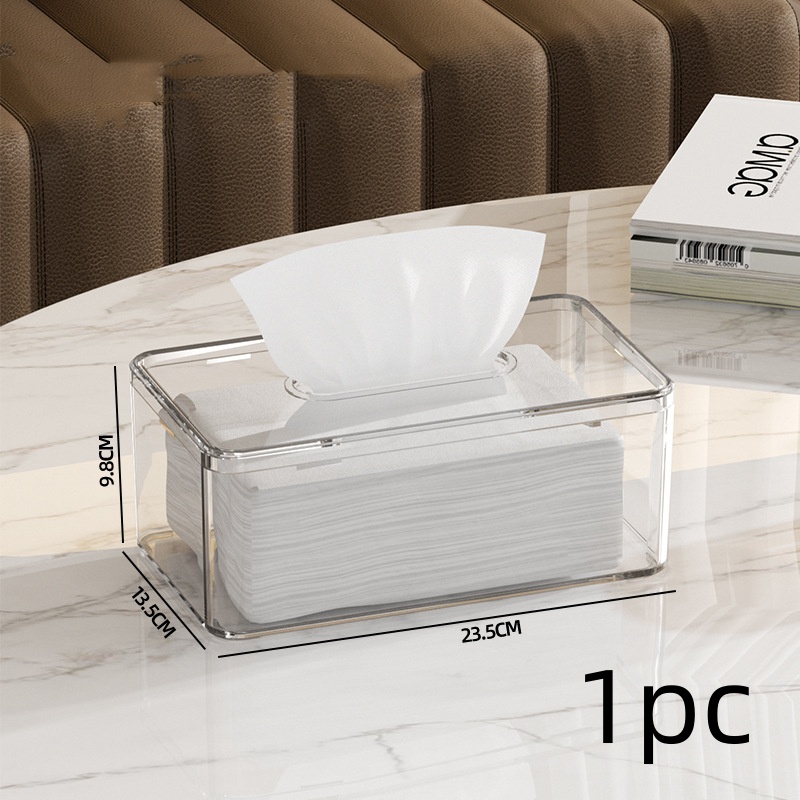 Caja dispensadora de pañuelos transparente de plástico, caja de pañuelos transparente para restaurante y Hotel, estante de papel, organización de cocina, 1 Uds.: Azul