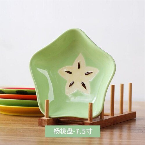Household ceramic plate fruit plate 8 inch watermelon plate Japanese steak dessert breakfast plate tableware LB52003: 8