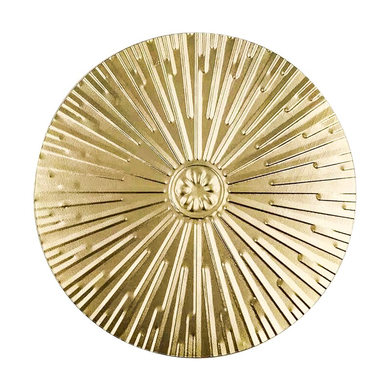 Nordisk lys luksus vægdekoration vedhæng moderne hjem metal dekoration håndværk bølgemønster sofa baggrund væg runde vedhæng: C diameter 24.5cm