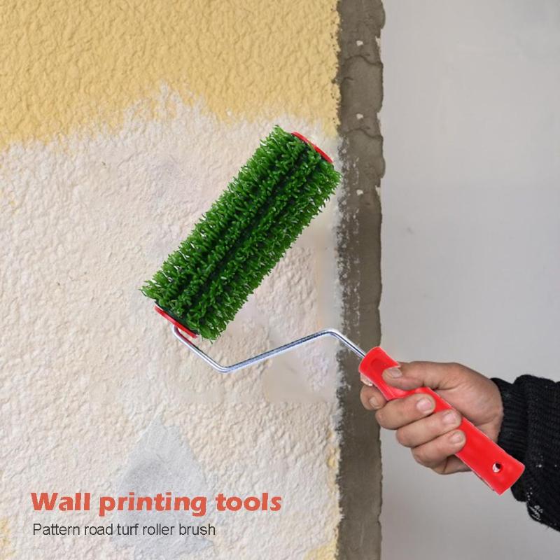 Muur Embossing Roller Borstels Schilderen Roller met Handvat DIY Korrelen Verf Patroon Supplies voor Home Muren Decoratie