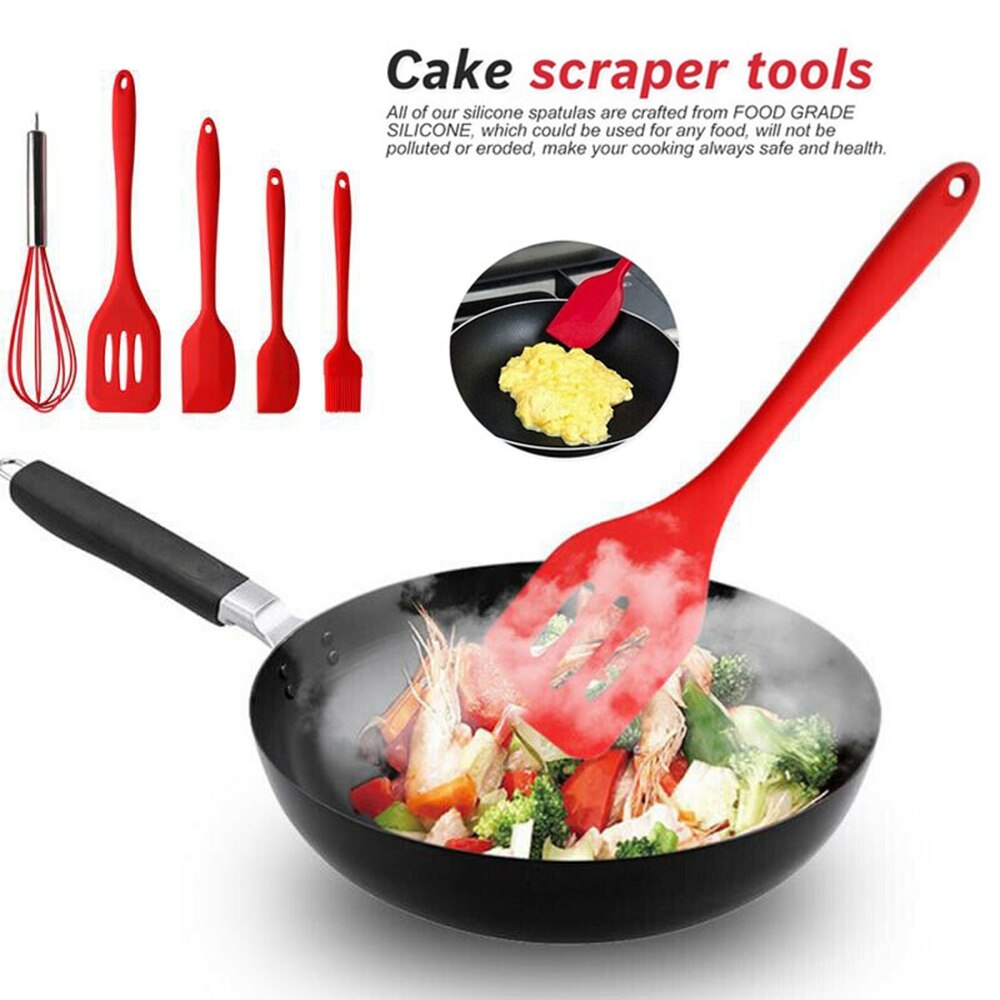5 Pcs Silicone Kitchenware Set Kitchen Scraper Cookware Set Anti Non-toxic