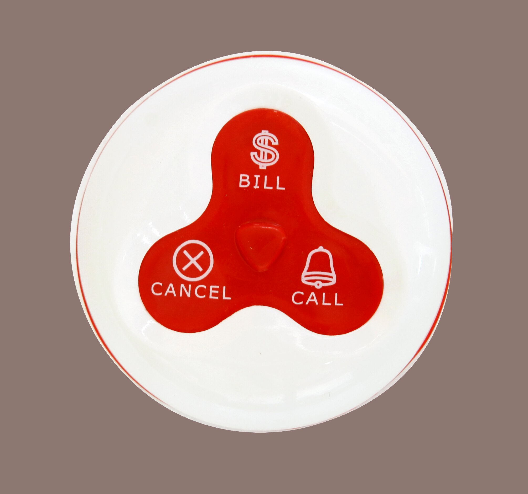 Long Distance Transmitter Wireless System 1 PCS Waterproof Button Pagers With 6 Colors Waiter Call For Restaurant Hotel: White red