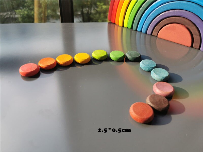 Bloques de Mandala de arcoíris de madera para niños, piezas sueltas Montessori, juguetes de setas, gotas de panal, brotes de bambú, conos de árbol de bellotas: violet