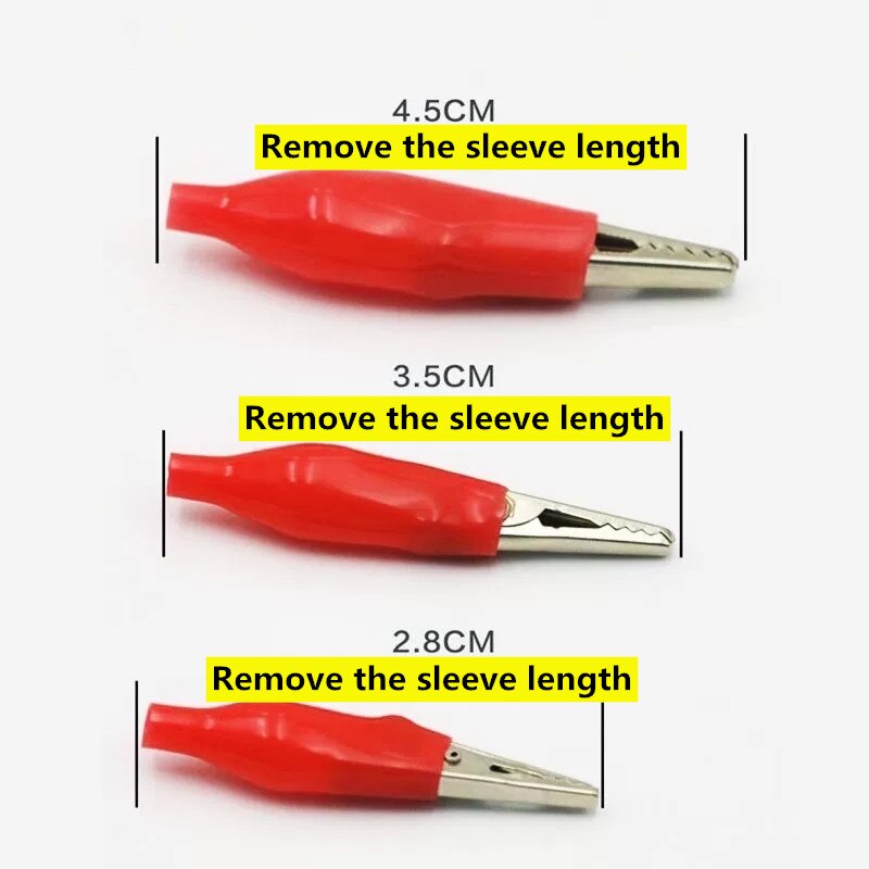 10Pcs Alligator Clip Elektrische Diy Test Lead Alligator Double-Ended Alligator Clip Kakkerlak Clip Test Jumper 28Mm 35Mm 45Mm