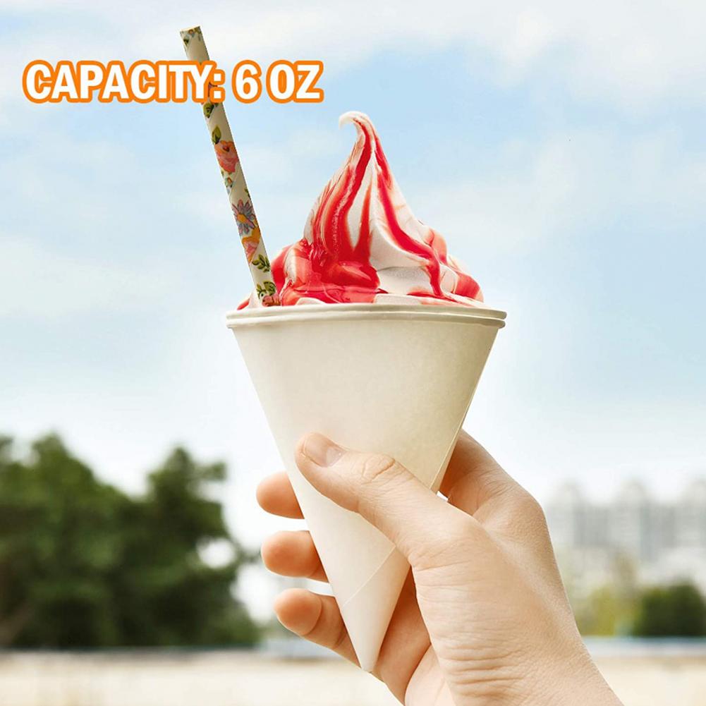 200/250Pcs Praktische Wegwerp Kegel Water Cups Papier Trechter Cups Sneeuw Kegel Cups Voor Frozen Treats Sneeuw Kegels scheren Ijs