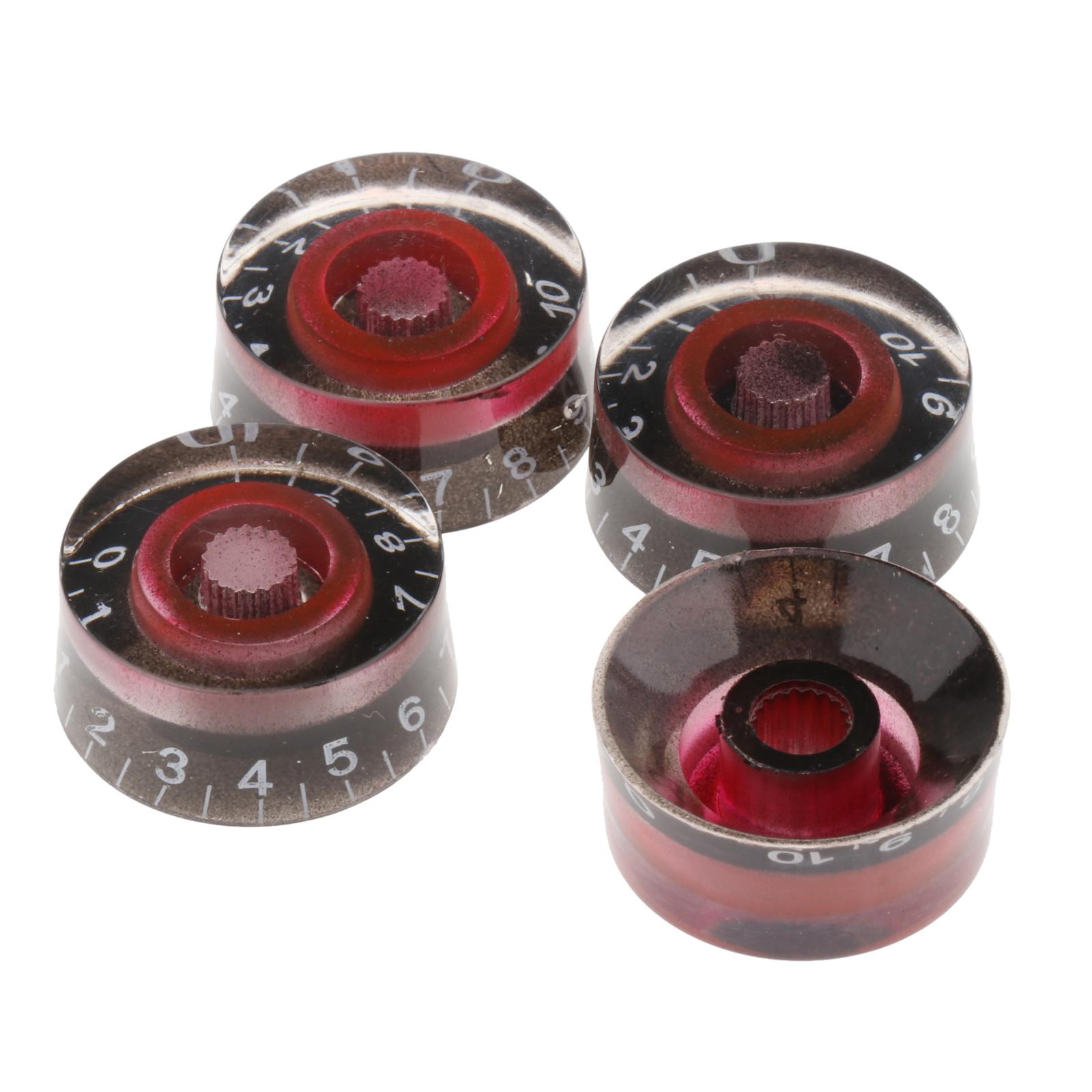 Perillas de Control de volumen y tono de guitarra eléctrica, 4 Uds., perilla de Control de velocidad de guitarra con número, reemplazo de sombrero superior para guitarra eléctrica: style 1
