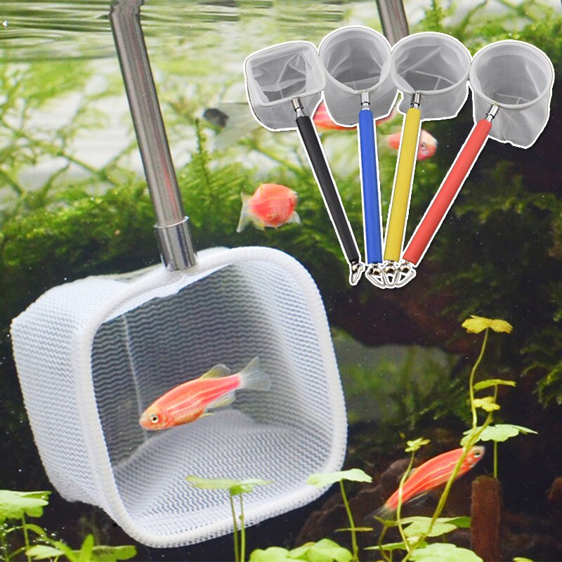 Intrekbare 3D Aquarium Net Fish Tank Netto Duurzaam Ronde Vierkante Vis Cleaner Netten Voor Thuis Aquarium Reinigen Mesh Levert