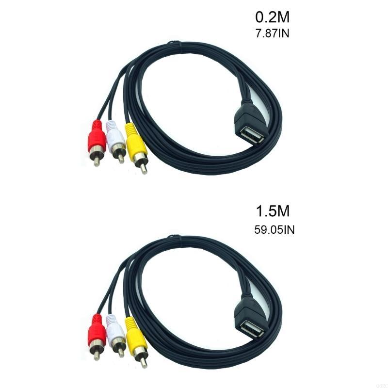 Q6rc usb naaras  to 3 rca uros muunnin videokaapeli videokameroiden sovitin usb  to 3 rca kaapeli tv-boksin jakaja