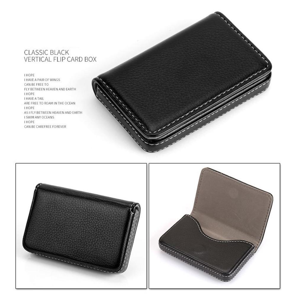 Portable Mini Magnetic Card Holder Bag Business Card Package PU Card Case For ID Cards Credit Cards