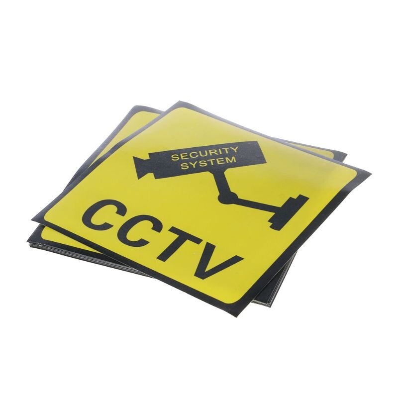 5PCS Warning Stickers CCTV SECURITY SYSTEM Self-adhensive Safety Label Signs Decal 111mm Waterproof DGZ
