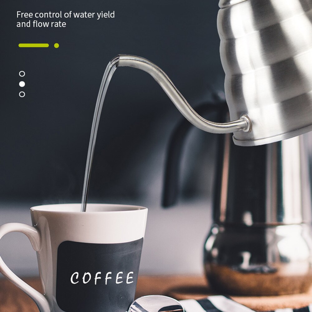 1.2L Coffee Tea Kettle Stainless Steel Coffee Pot With Thermometer Gooseneck Thin Spout for Pour Over Kettle For Kitchen Offcie