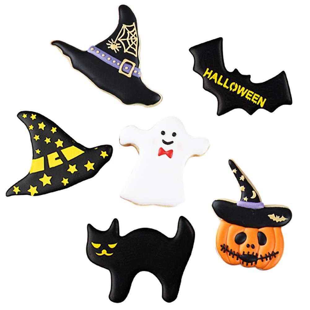 Juego de cortadores de galletas de Halloween, herramientas de pastelería y Fondant de acero inoxidable, marco de decoración para pasteles, 7 unidades