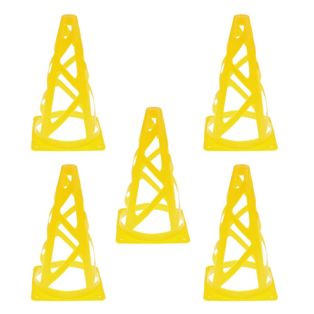 5 stk 9 " pe sport træning trafik kegle til fodbold fodbold basketball rød gul: Gul