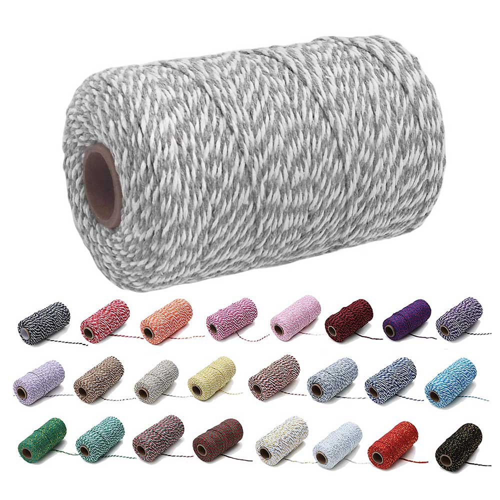 Corde en coton 100M x 2MM, ficelle pour accessoires faits à la main, décoration de réception de mariage, , emballage DIY, boulangers