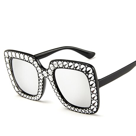 Shining Diamond Sunglasses Women Brand Flash Square Shades Female Mirror Sun Glasses Oculos Lunette: 4