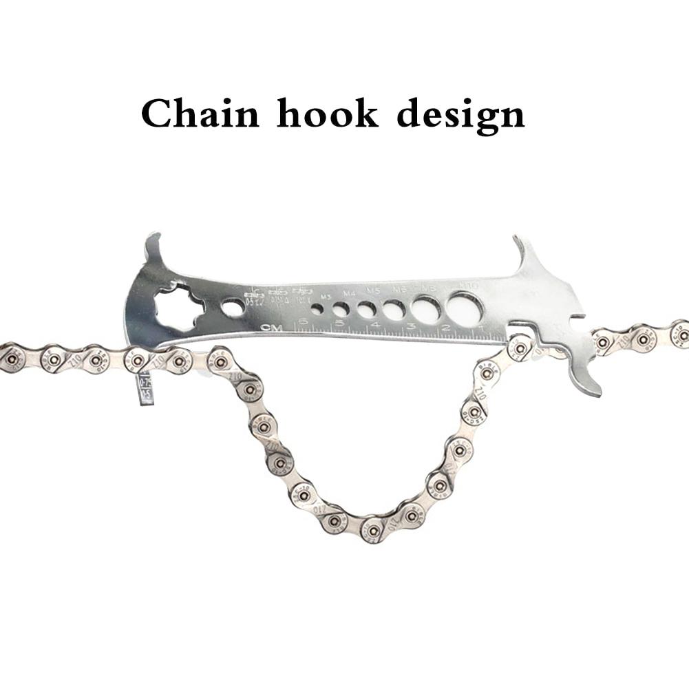 6 In 1 Bicycle Chain Checker MTB Road Bike Gauge Tool Wear Gauge Calipers Measuring Screw Chain Hook Cycling Accessories