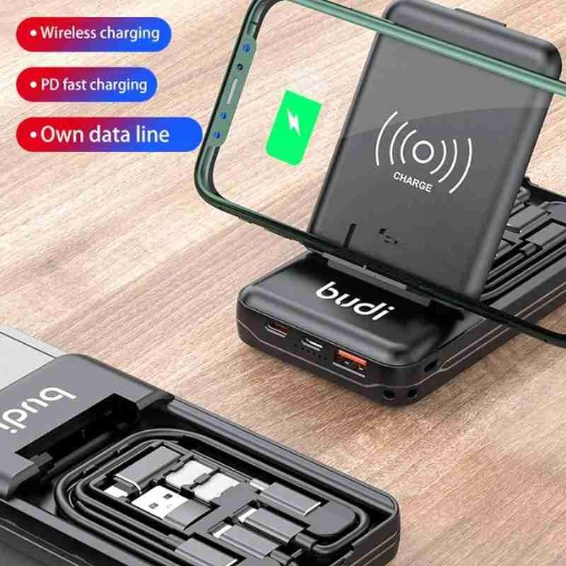 BUDI Multifunctional Power Box 10000mAh 7 in 1 Portable Charger Type C Adapter Converter to Micro USB Android Type C