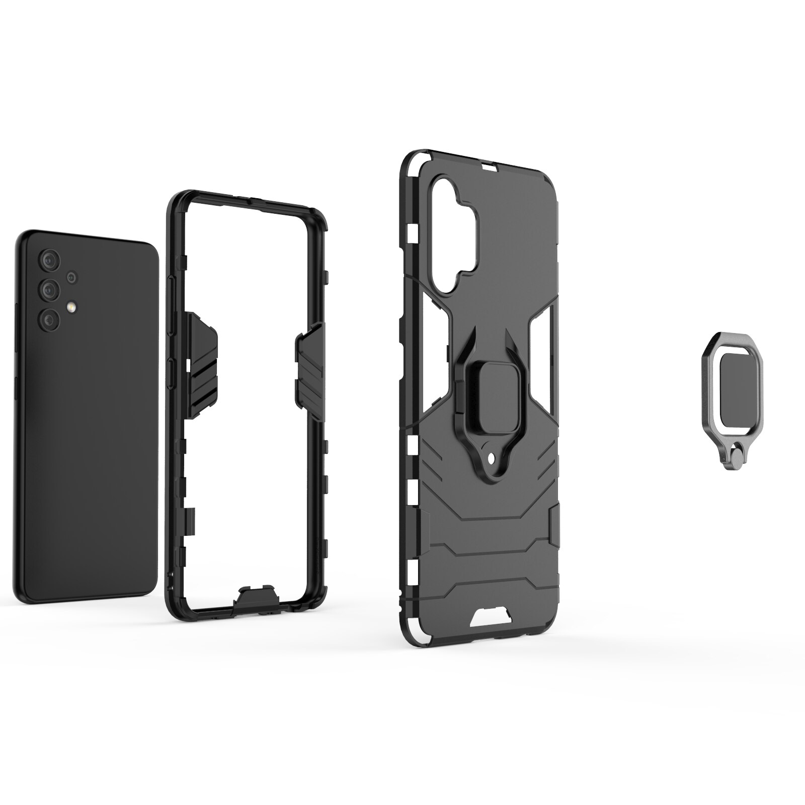 Soporte de Metal a prueba de golpes para Galaxy A32, 5G, armadura de anillo para Samsung Galaxy A32 4G SM-A325F Couqe