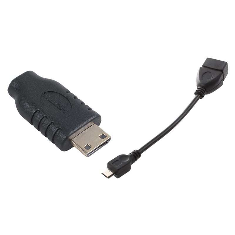 1Pcs Usb A 2.0 Female To Micro-Usb B Male Cable Adapter &amp; 1Pcs Micro-Hdmi Type D Female To Type C Hdmi Male F/M Adapter