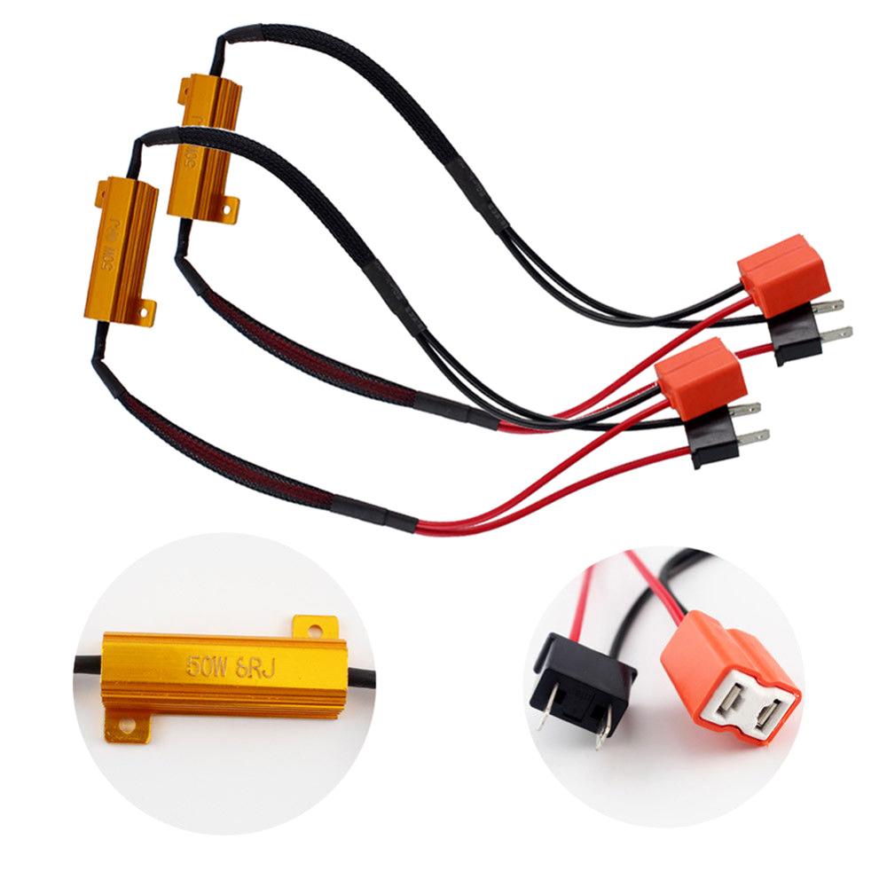 2 stk  h7 50w 6 ω bil ledet canbus lastmotstand kontroller advarsel avbryter ledet dekoder lys feilfri 12v motstand
