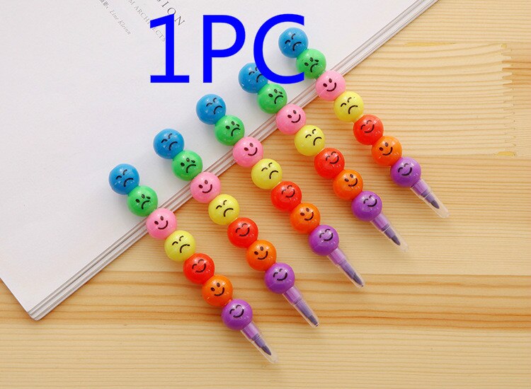7 Section Expression Candied Fruit Pencil Crayons Student Pencil Stationery Supplies: 1pc color