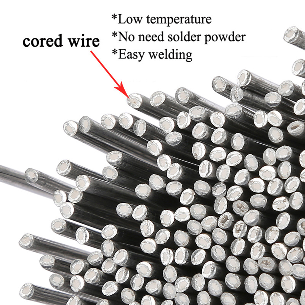 Barras de soldadura de aluminio de baja temperatura, barras de soldadura fáciles de fundir, varilla de alambre con núcleo, 10 piezas