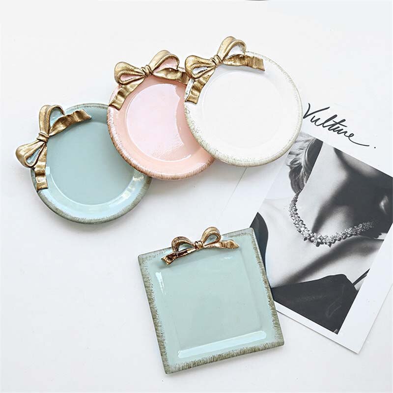 Nis retro hars opberglade snoepkleurige sieraden strik ketting dessert opbergbord thuiskantoor desktop decoratie mini lade