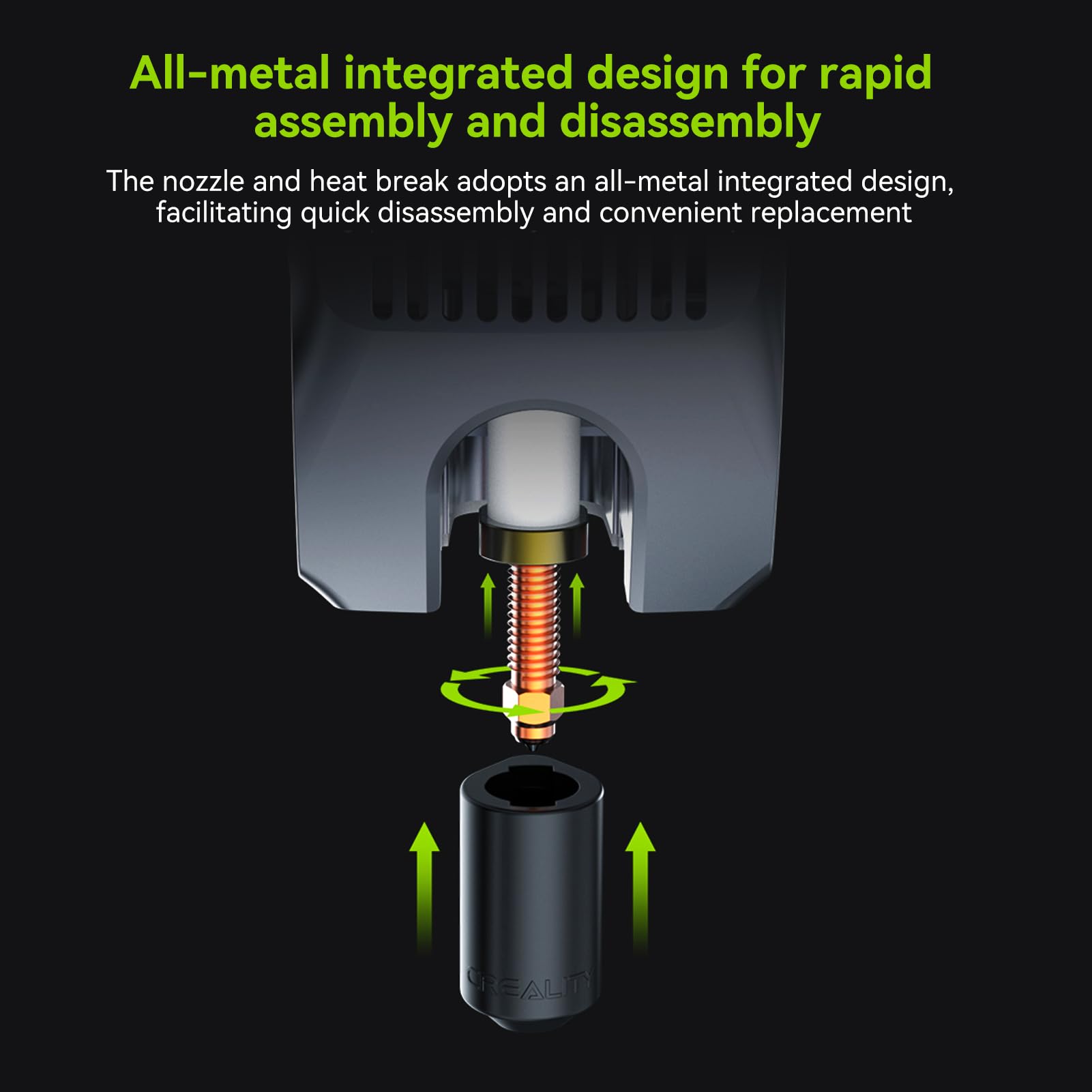Creality K2 Plus Hi Combo 3D Printer Accessory "Unicorn" K2P Quick-Swap Nozzle All-metal Easy to Assemble and Disassemble