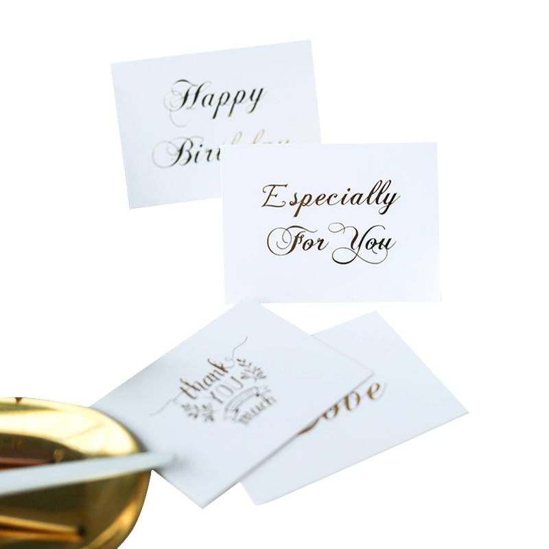 40 Stks/pak Mini Dank Je Kaart Wit Bronzing Decoratie Kaart Scrapbooking Party Uitnodiging Diy Deco Voeding Voor Bruiloft