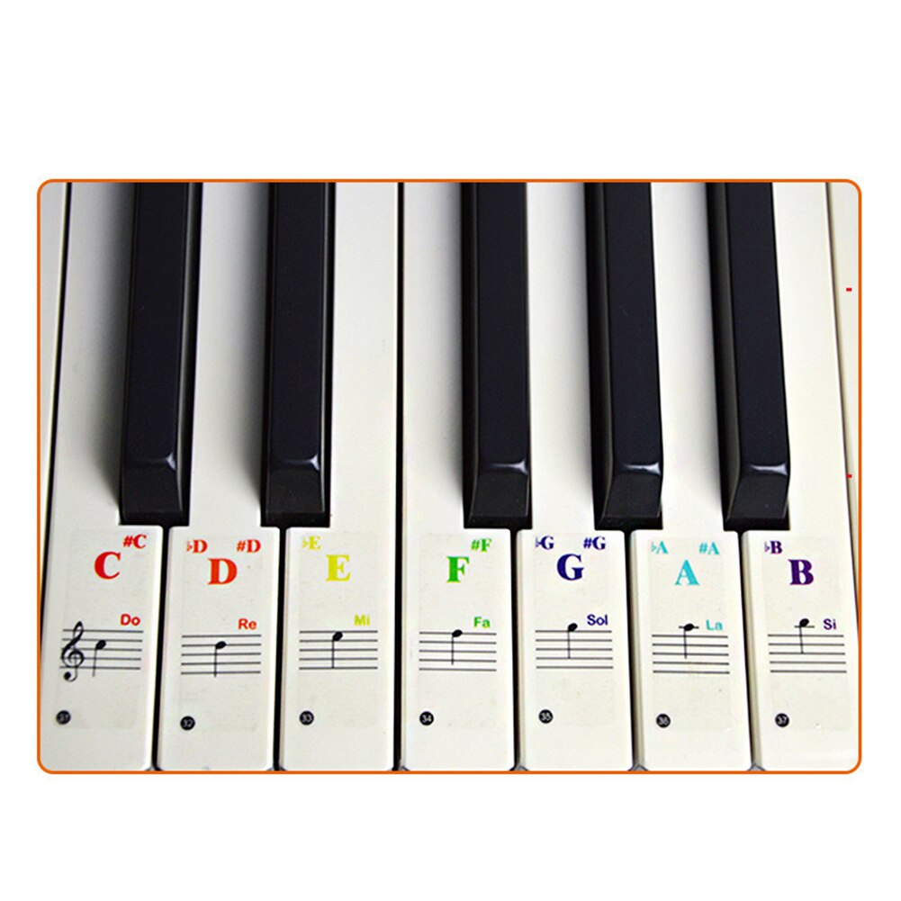 Transparent detachable music decal notes piano keyboard stickers 37/49/61/88 key electronic piano piano spectrum sticker symbol