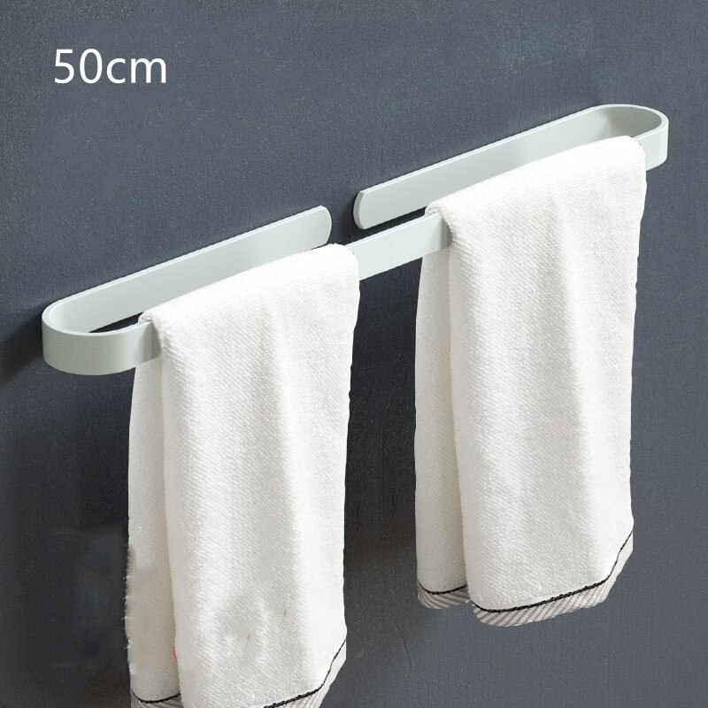 Toallero de aluminio sin clavos para baño, soporte de toalla de baño sin agujeros, color negro: white towel rack
