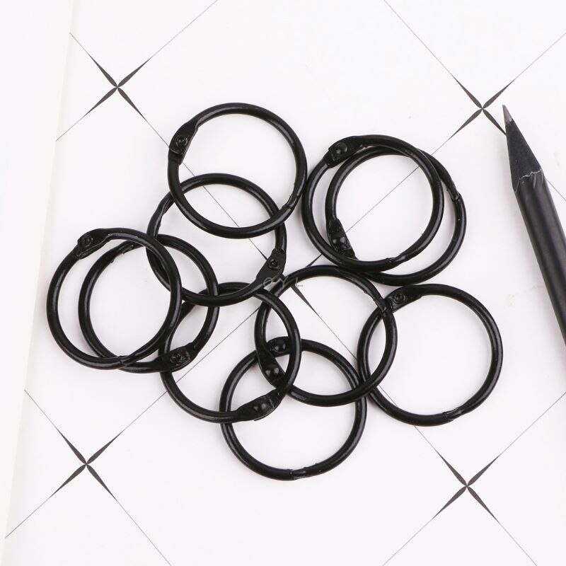 6 colors 10pcs Metal Loose Leaf Binder Ring Book Hoops DIY Albums School Office Supplies Craft