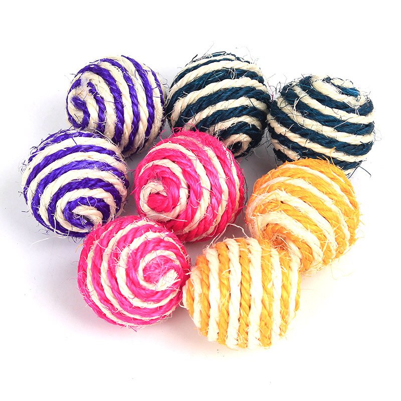 thumbnail image 2 of Hanging Interactive Cat Toy: Sisal Rope Ball Self Play Bite 2 of 14