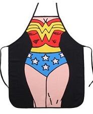 Tablier drôle en 3D pour femme, Wonder-Woman, Tablier de Cuisine pour fête, Tablier de Cuisine pour adultes: Rouge