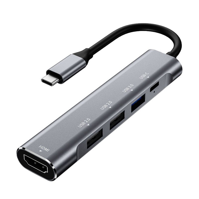 HUB USB C 5 en 1, HDMI + 2 USB 2,0 + USB 3,0 + USB C, para Pro Huawei Apple: Default Title