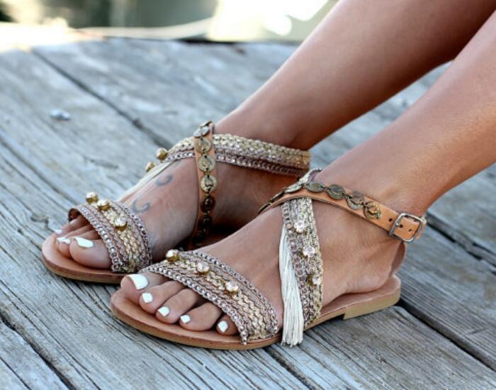 LZJ vintage femme sandales filles chaussures – Grandado