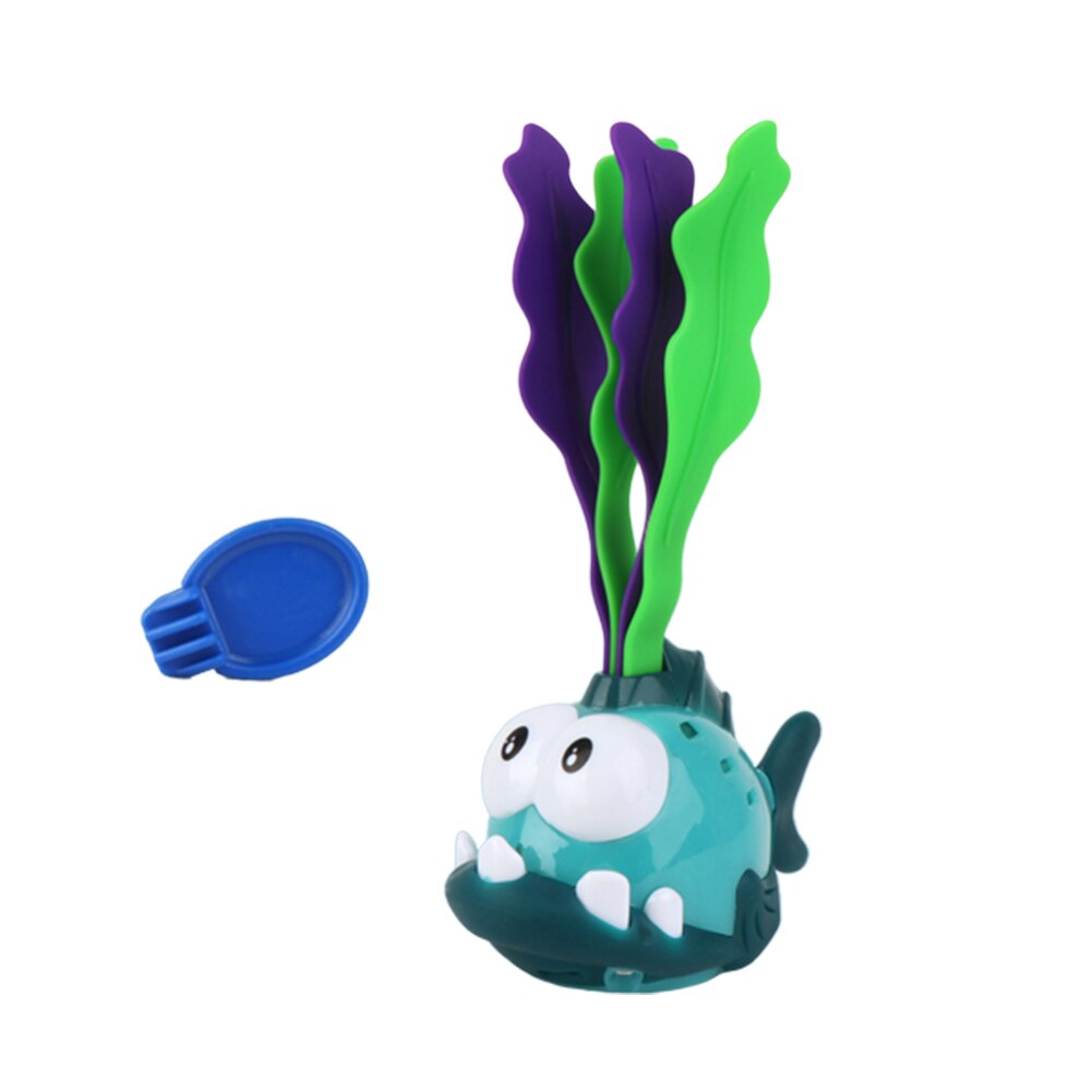 Kids Educational Toys for Children Tortoise Frog Animal Seaweed Water Induction Automatic LED Glowing Kids Bath Toy: Clownfish Green