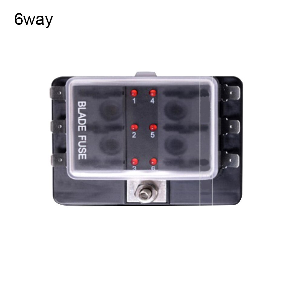 Fuse Box 4/6/10 Way Car Fuse Box Car Fuse Holder Truck Auto Blade Fuse Box Fuses for 32V ATO Standard Circuit: 6 Way