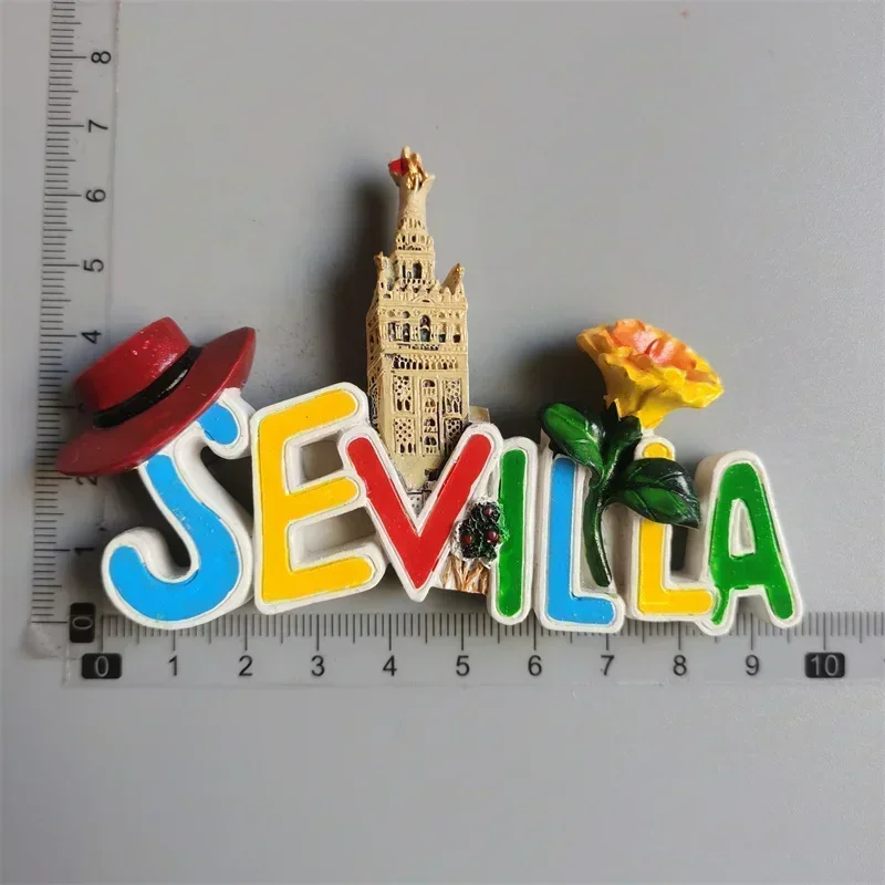 Aimants de réfrigérateur Souvenir de Barcelone Espagne, Colomb Granada Ibiza Priority ilia Maalaga, Autocollants pour la décoration de la maison et de la cuisine: WHITE