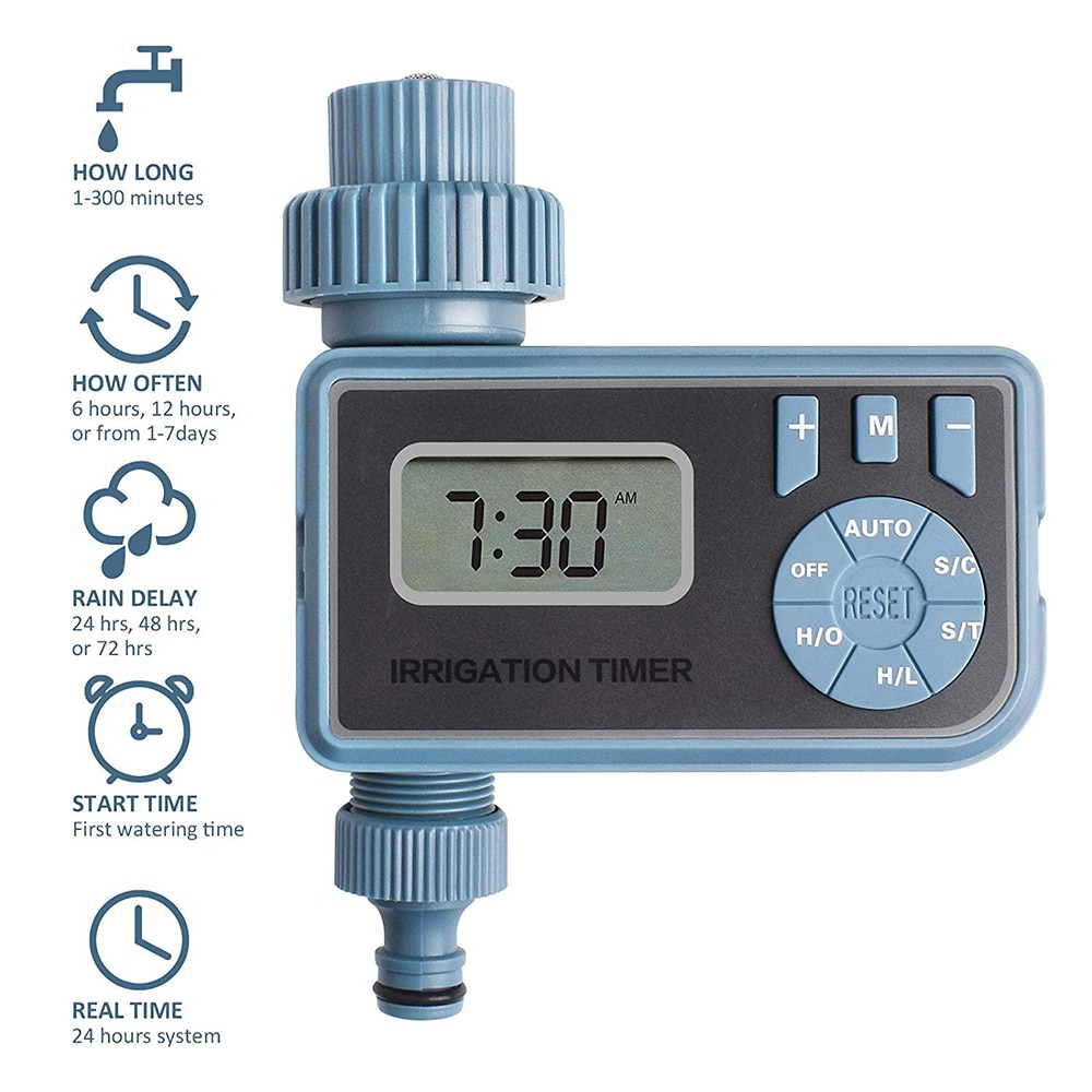 Temporizador digital eletrônico automático, temporizador para água com visor de lcd, sistema inteligente e temporizador de irrigação doméstica, 1 peça