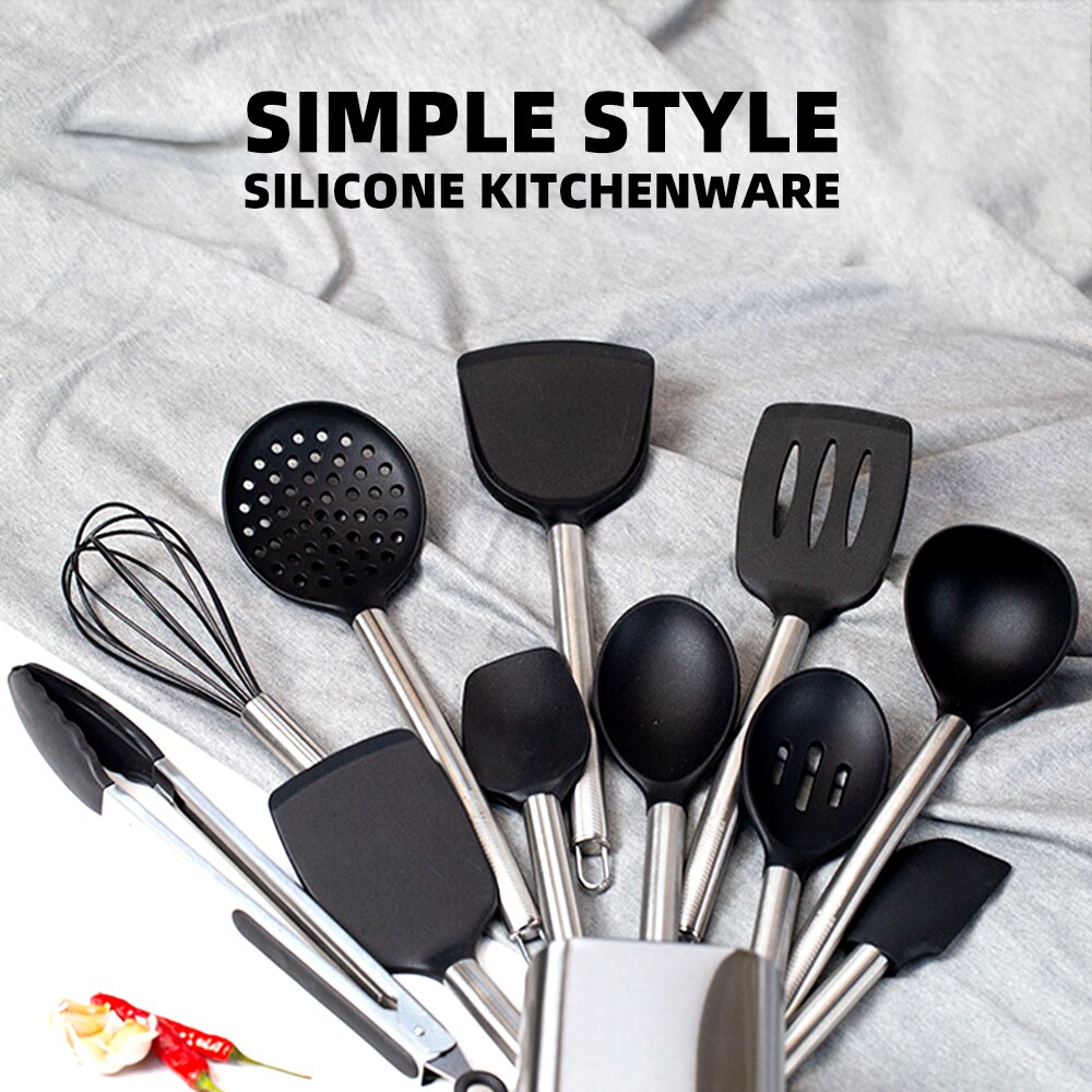 Silikon Küche Utensil einstellen nicht Stock geschirr Spatel Schaufel Löffel Dreher Kochen Werkzeug Wärme Beständig Cookwear Zubehör