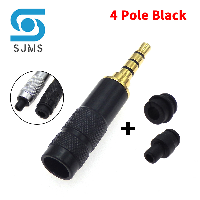 Vergulde Stereo Met Clip 3.5 Mm 3-polige 4-polige Reparatie Hoofdtelefoon Jack Plug Kabel Audio Plug Jack Connector Solderen Diy 6Mm: Goud / Onder 5 Stks