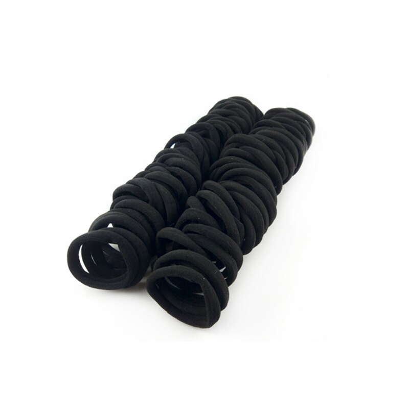 10/50/100PCS Morandi Rubber Bands Candy Colors Nylon Elastic Hair Bands Ponytail Holder Scrunchies Headband Hair Accessories: 50pcs Black