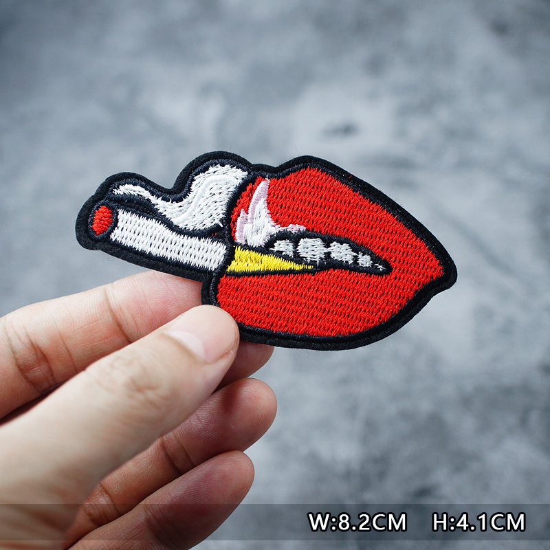 Lippen Kus Cool Patches Borduren Voor T-shirt Opstrijkbare Applicaties Kleding Jeans Stickers Badges OOPS